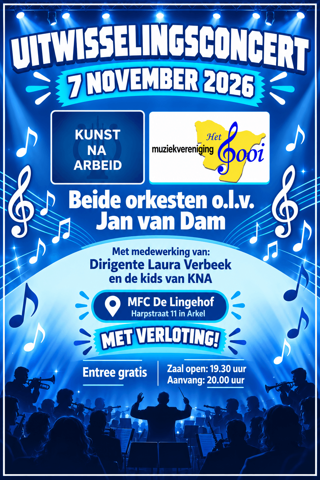 Zaterdag 7 november 2026 Dubbelconcert met Muziekvereniging Het Gooi